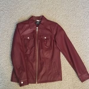 Dennis Basso faux leather jacket